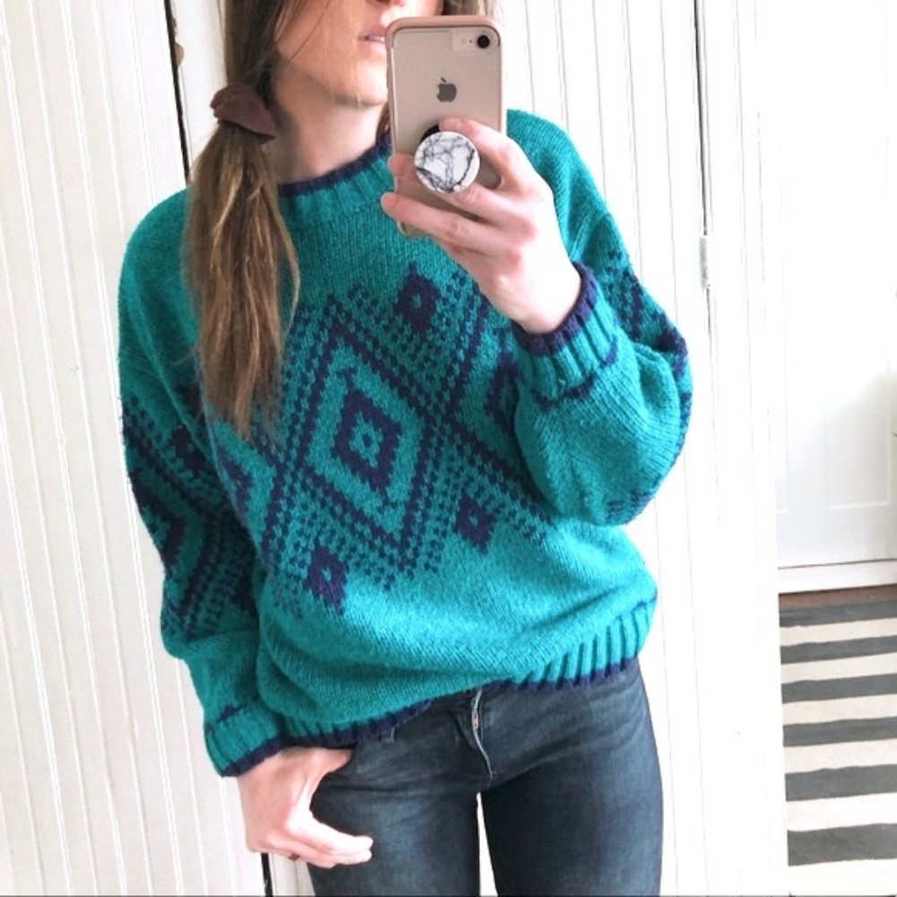 Vintage 80s 90s Rad Ski Sweater * - Picture 1 of 7